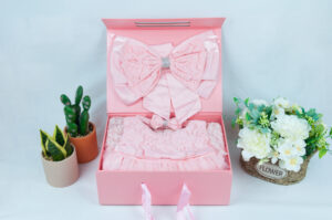 baby girl - princess dress giftbox top view
