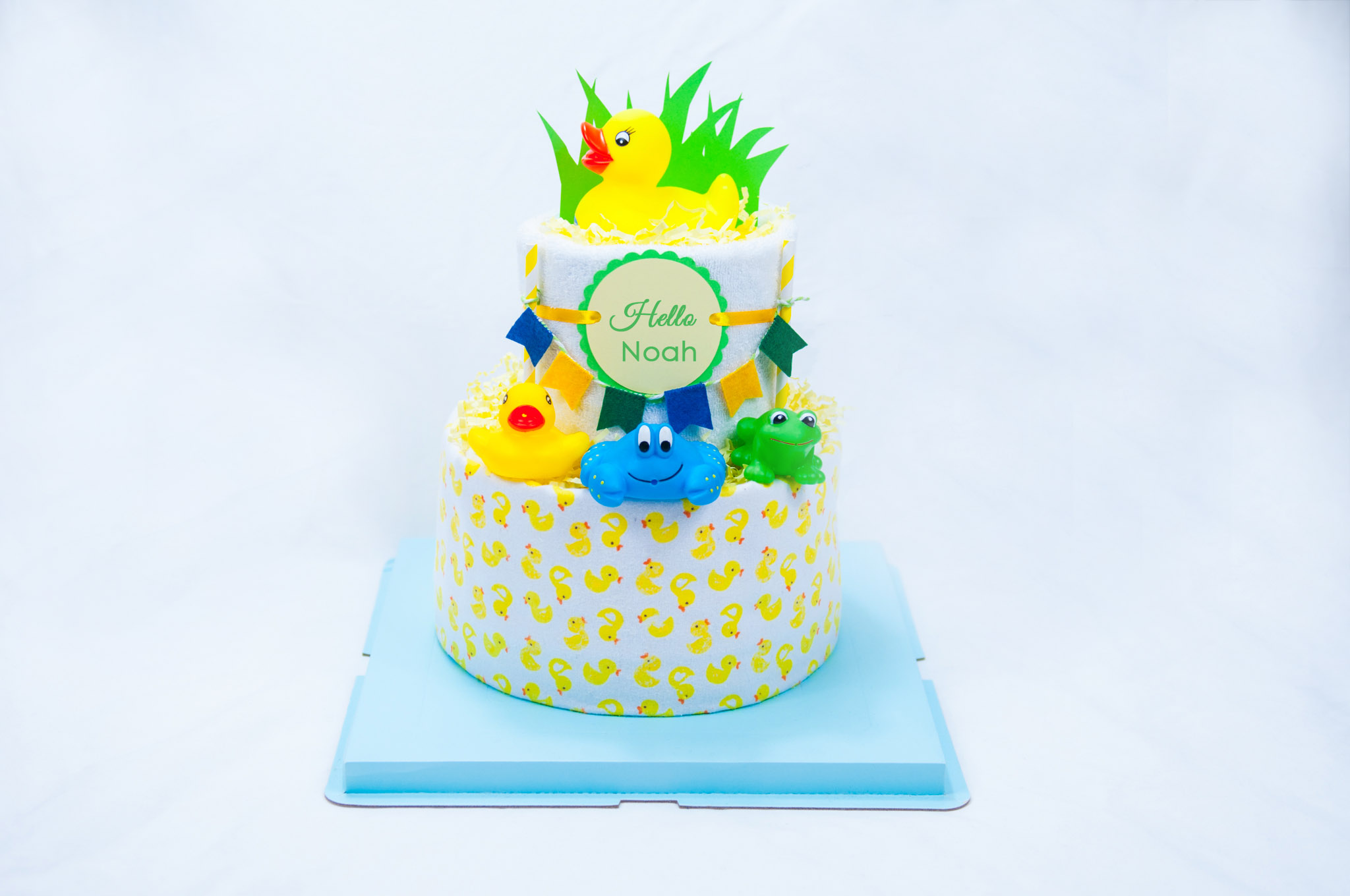 unisex - duckie duck theme - nappy cake overview